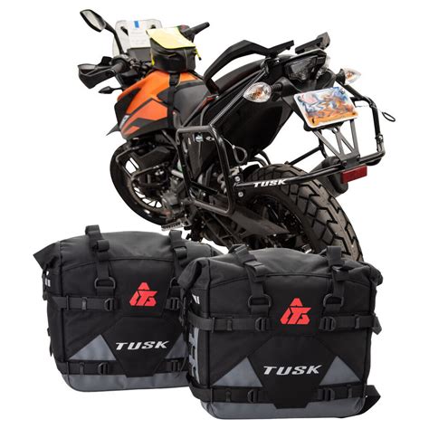 tusk motorcycle|Tusk Pilot Pannier Bags Black/Grey